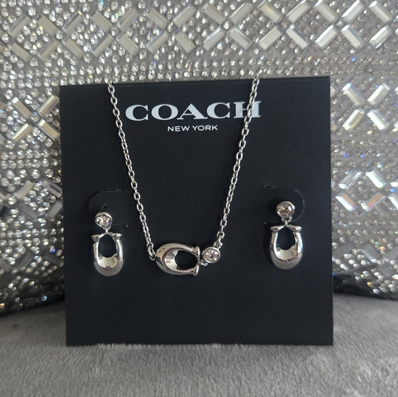 COACH Signature 'C' slider Bracelet And Earrings - Picture 1 of 9